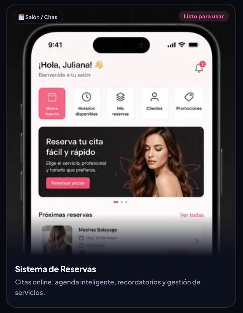 Sistema de reservas personalizado para un salón de belleza